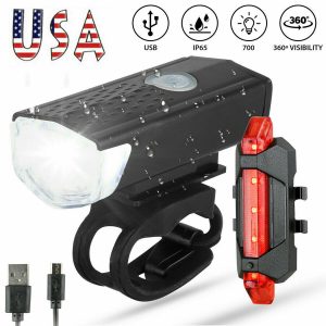 USB Rechargeable LED Bike Light Set
